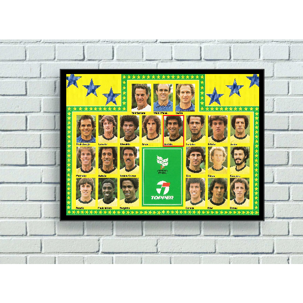 Quadro  -  Seleção Brasileira 1982  - Decora  -   24 Cm X 33 Cm