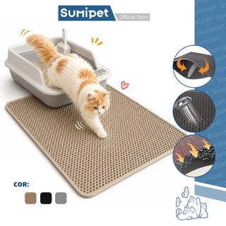 Tapete Coletor de Areia para Gatos EVA Dupla Camada Lavável e Impermeável