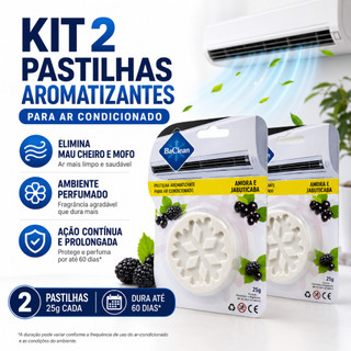 Kit 2 Pastilhas bactericida Purificador ar condicionado pastilha perfume cheirinho ar condicionado