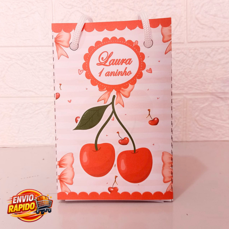 Sacolinha Cerejinha Personalizada| Festa Infantil|Lembrancinhas|Aniversário|Supresa