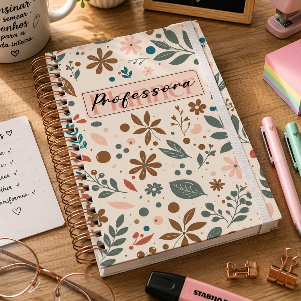 Agenda Da Professora Flores Planner Pedagógico Aulas Escola Planejamento
