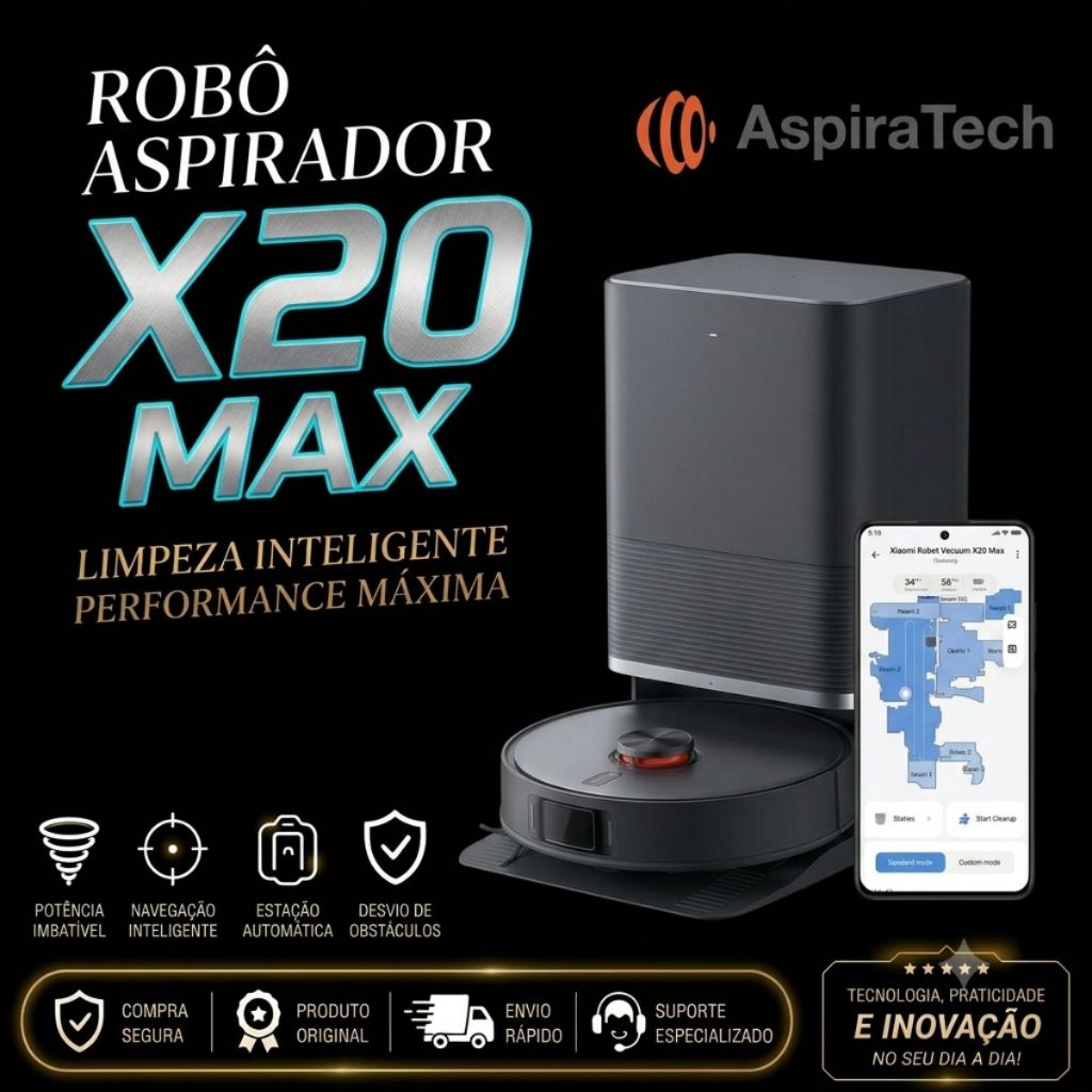 Robot Vacuum Xiaomi X20 Max Original | Robô Aspirador Automático 220V- Original 