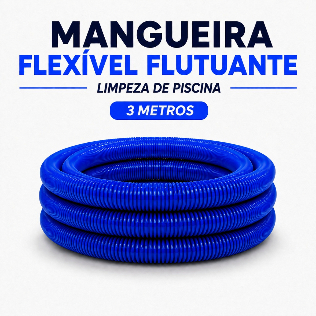 Mangueira Flexível Flutuante Para Limpeza Piscina 3 Metros