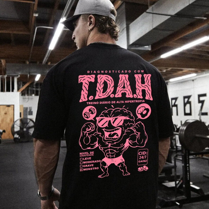 Camiseta Oversized Maromba Premium TDAH Treino Unissex Confortavel Blusa Academia Blusao
