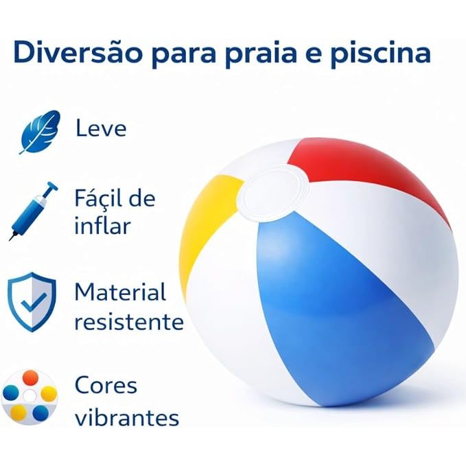 Bola Inflável Gigante Colorida Festa Piscina Praia 40cm · foto 2