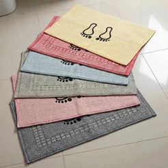 Kit 03 Tapete De Banheiro 50x70cm Pezinho Piso Luxo Atoalhado 100% Algodão Premium