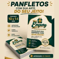 Panfletos Personalizados | 50 a 200 Unidades | Impressão com qualidade | Envie Sua Arte