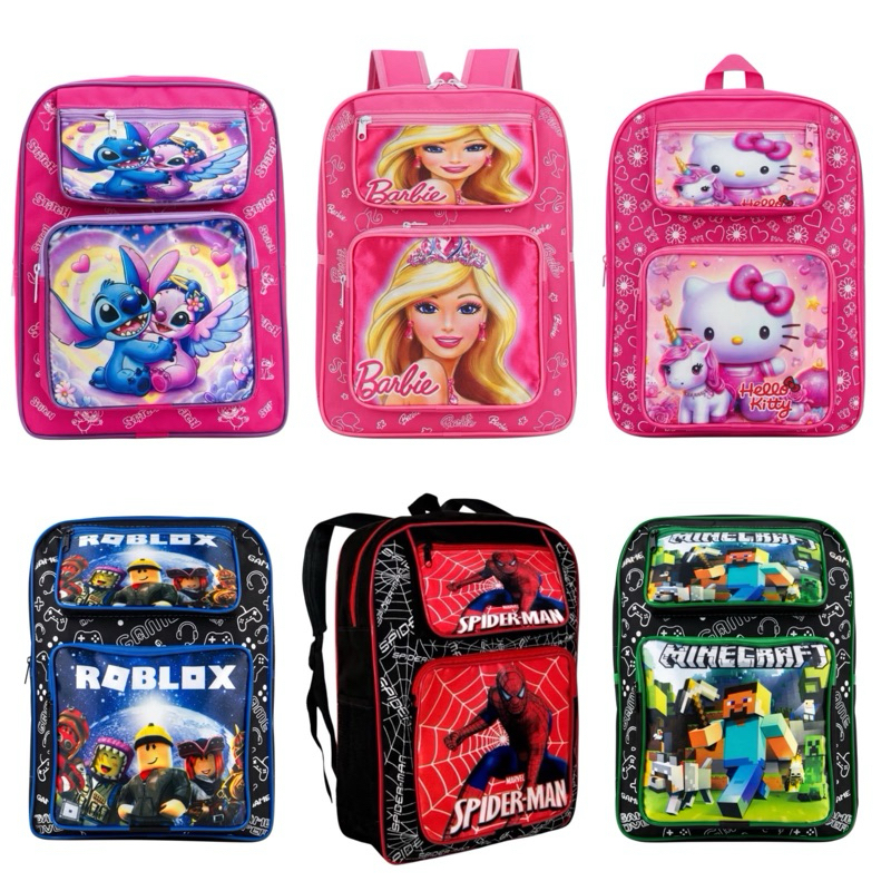 Mochila Infantil Escolar de Personagens - Amplos Bolsos, Design Compacto e Durabilidade