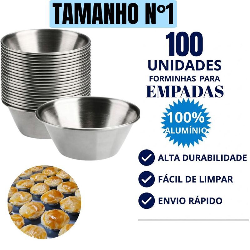 Kit 100 Formas de Empadas Pequenas N°1  Festas Lanchonetes  Padarias  Bares.