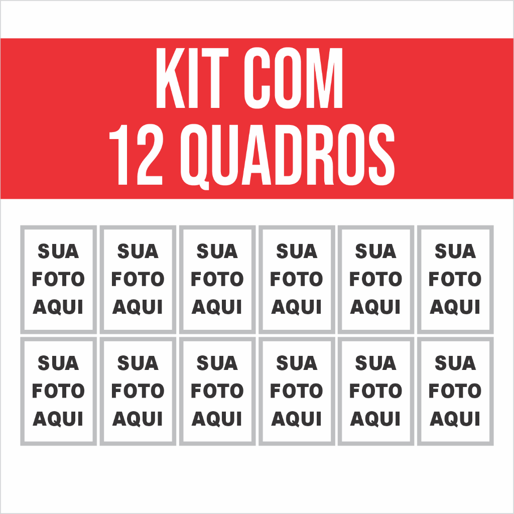 Kit 12 Quadros COM SUA FOTO Personalizado 9x13cm Decorativo Sala Quarto Durabilidade