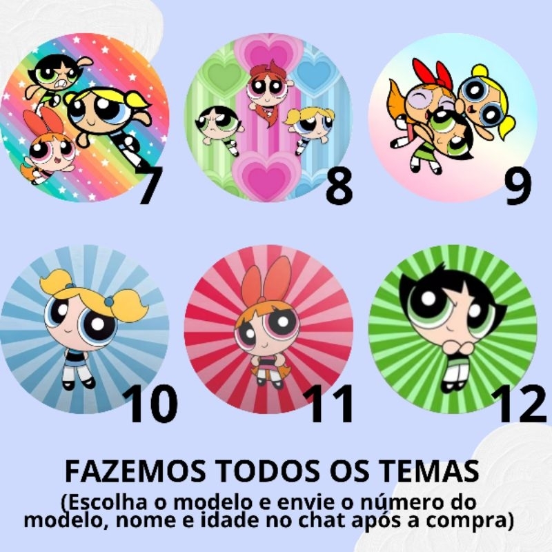 Adesivos personalizado para festa e lembrancinhas - tag de papel personalizadas para festas - As meninas Super Poderosas