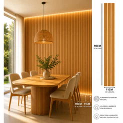Kit Até 50 Placas Ripado Grande MDF Premium 90x11 Painel Parede