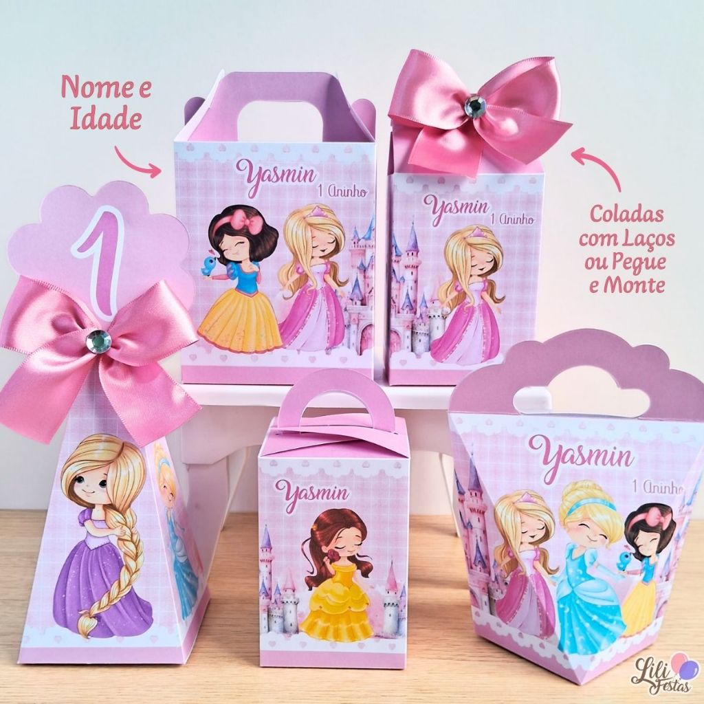 Kit Festa Princesas Baby Caixinhas Personalizadas Lembrancinhas