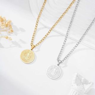 Colar São Bento Masculino em Aço Inoxidável com Medalha Religiosa Corrente Dourada e Prata