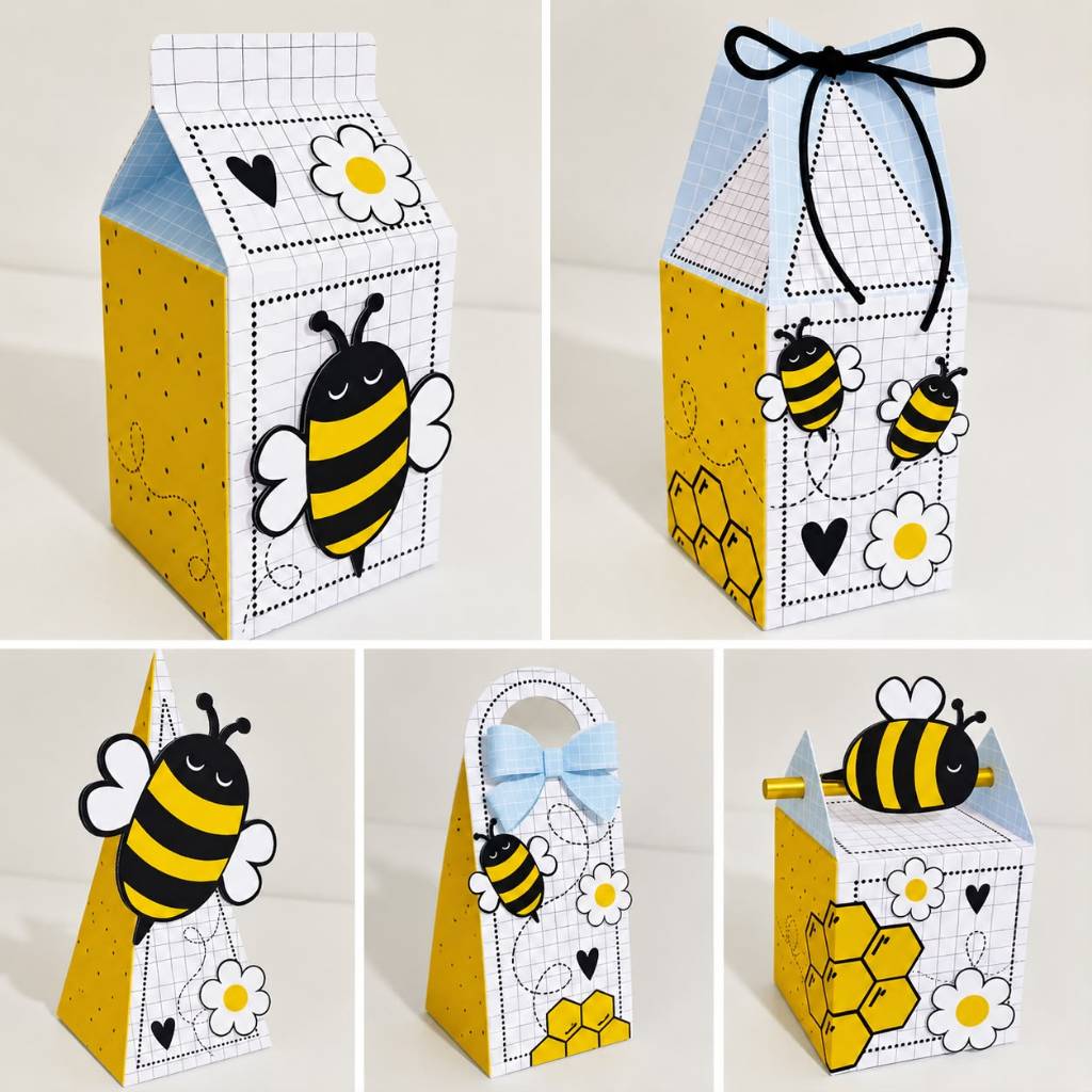 Kit Festa Abelhinhas PEGUE E MONTE - caixinhas personalizadas - Lembrancinha de Aniversário Infantil