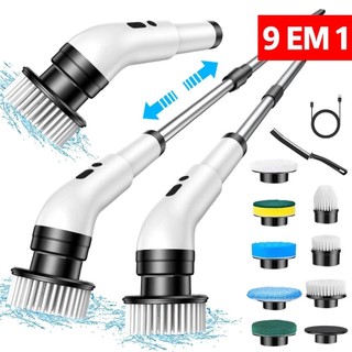 Adjustable Cleaning Brush Window Bathroom and Kitchen Tool 9 IN 1 Rechargeable