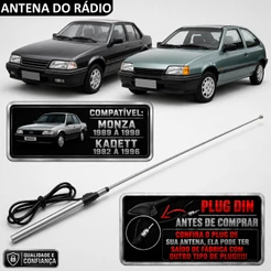 Antena Monza 1989 a 1998 Kadett 1982 a 1996