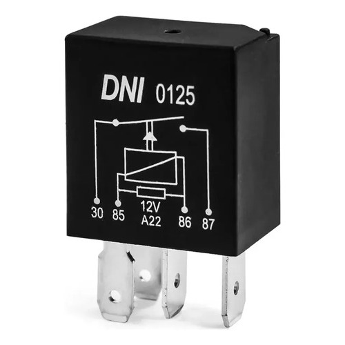 KIT Míni Relé Auxiliar 40a 12v 4 Pinos Resistor Dni015 - 5un / 10un