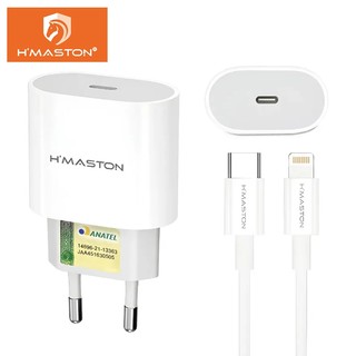 Electro Nest Carregador Turbo 30W Power Supply Portable Cell Phone Charging Type-C Lightning Cable CB-17
