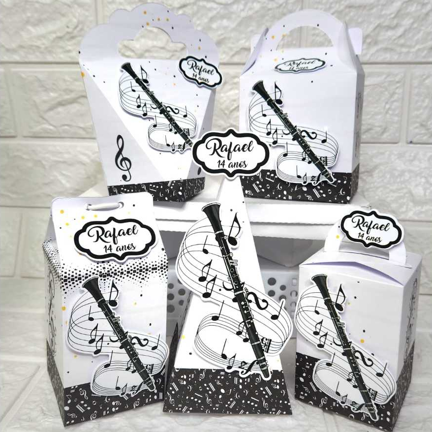 Lembrancinhas para Aniversário Personalizados Kit Festa Musical Música Clarinete Instrumento