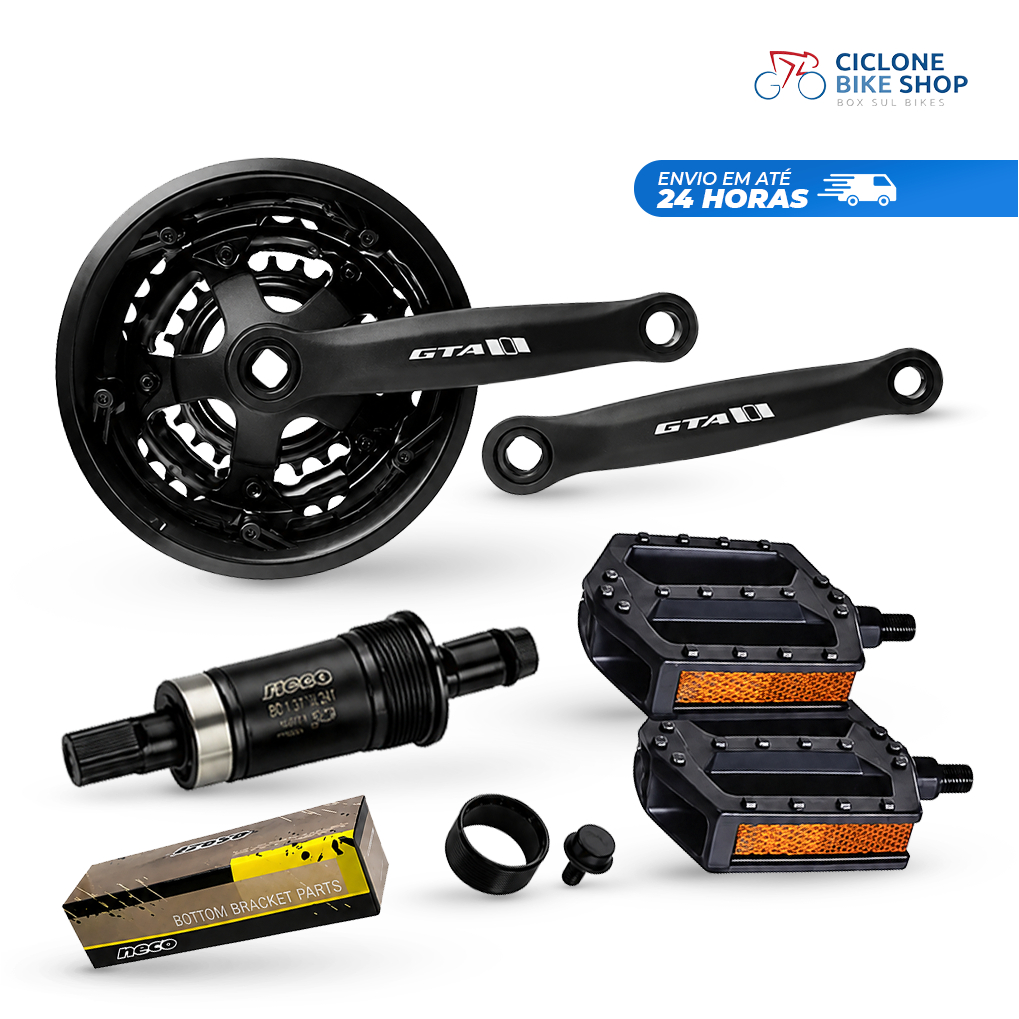 Pedivela Gta Bicicleta Pe De Vela Aro 26/29 Tipo Shimano Central Rolamento Ponta Quadrada Pedal Bike