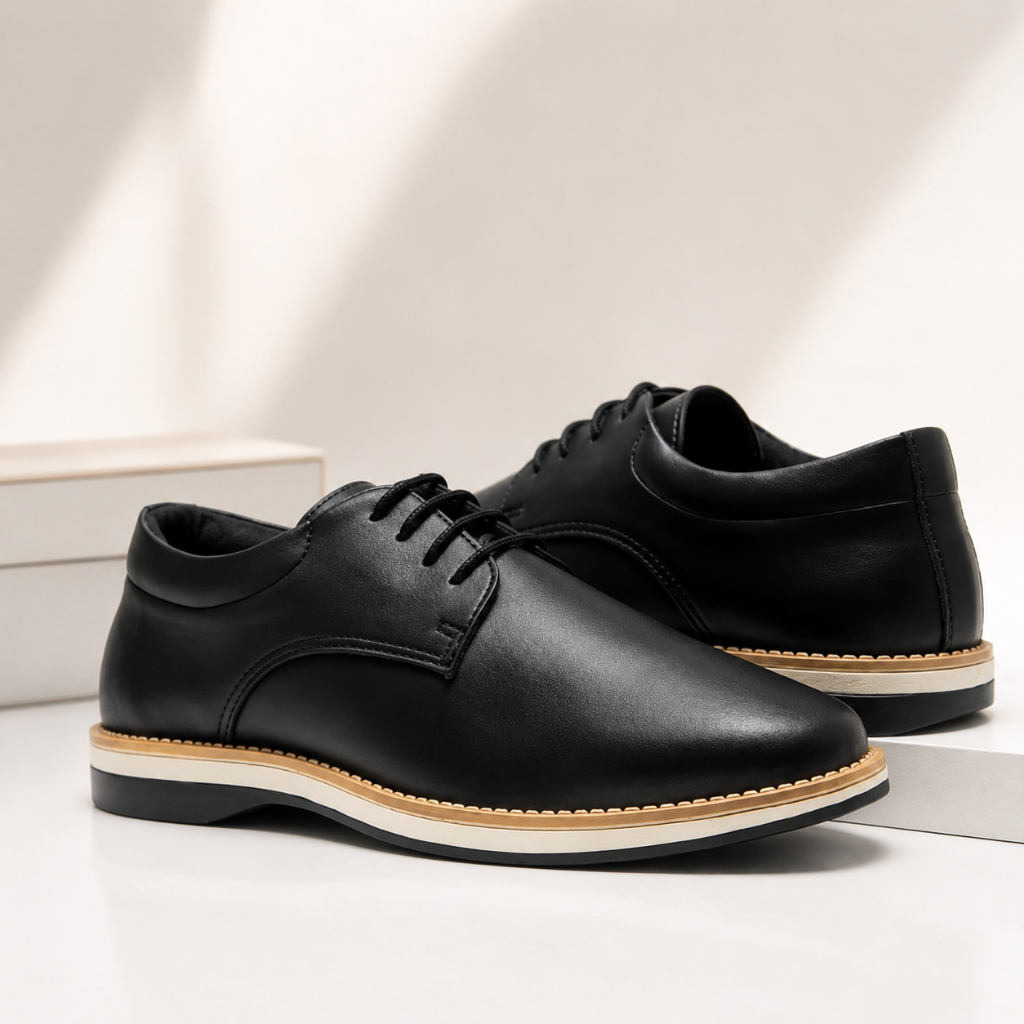 Sapato Social Preto Casual Oxford Improvizzo Elegância  Modernidade Plus Alta Qualidade
