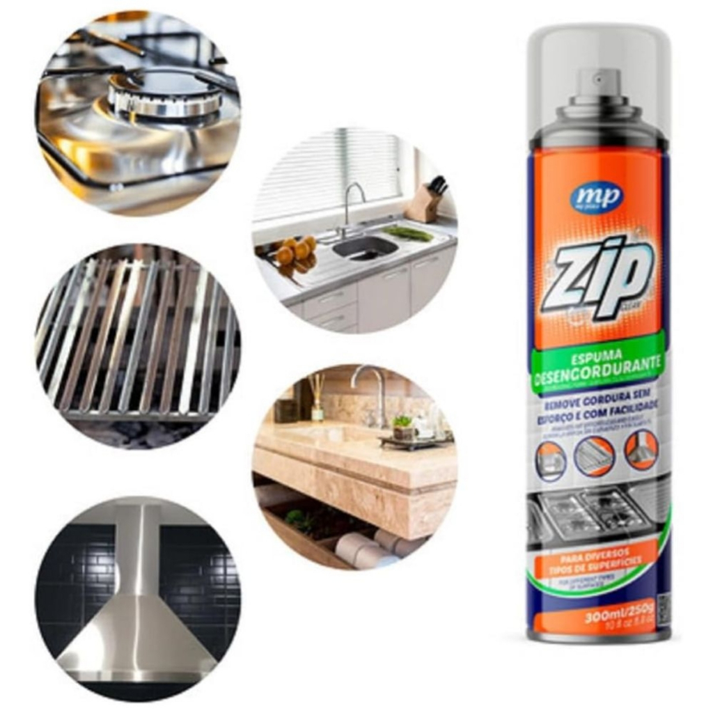 Espuma Desengordurante Spray 300ml Zip My Place — imagem 2 de 2