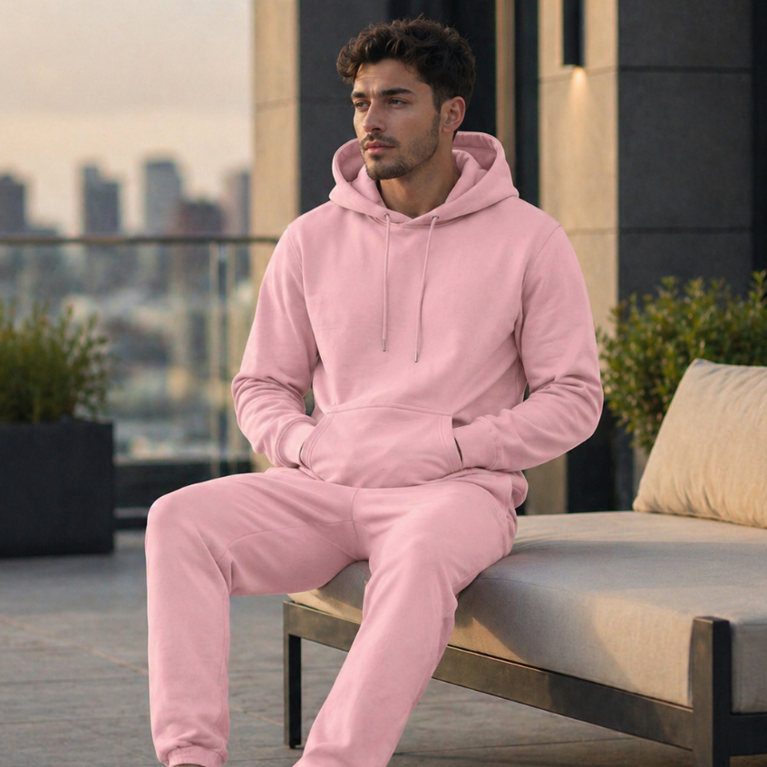 Conjunto Blusa De Frio Moletom Canguru e Calça Lisa - Algodão Premium