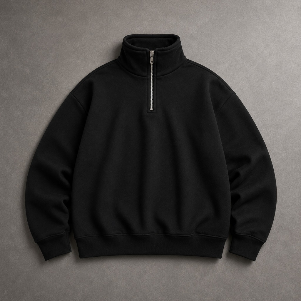 Moletom Masculino Slim Gola Alta com Zíper Premium Casual Inverno