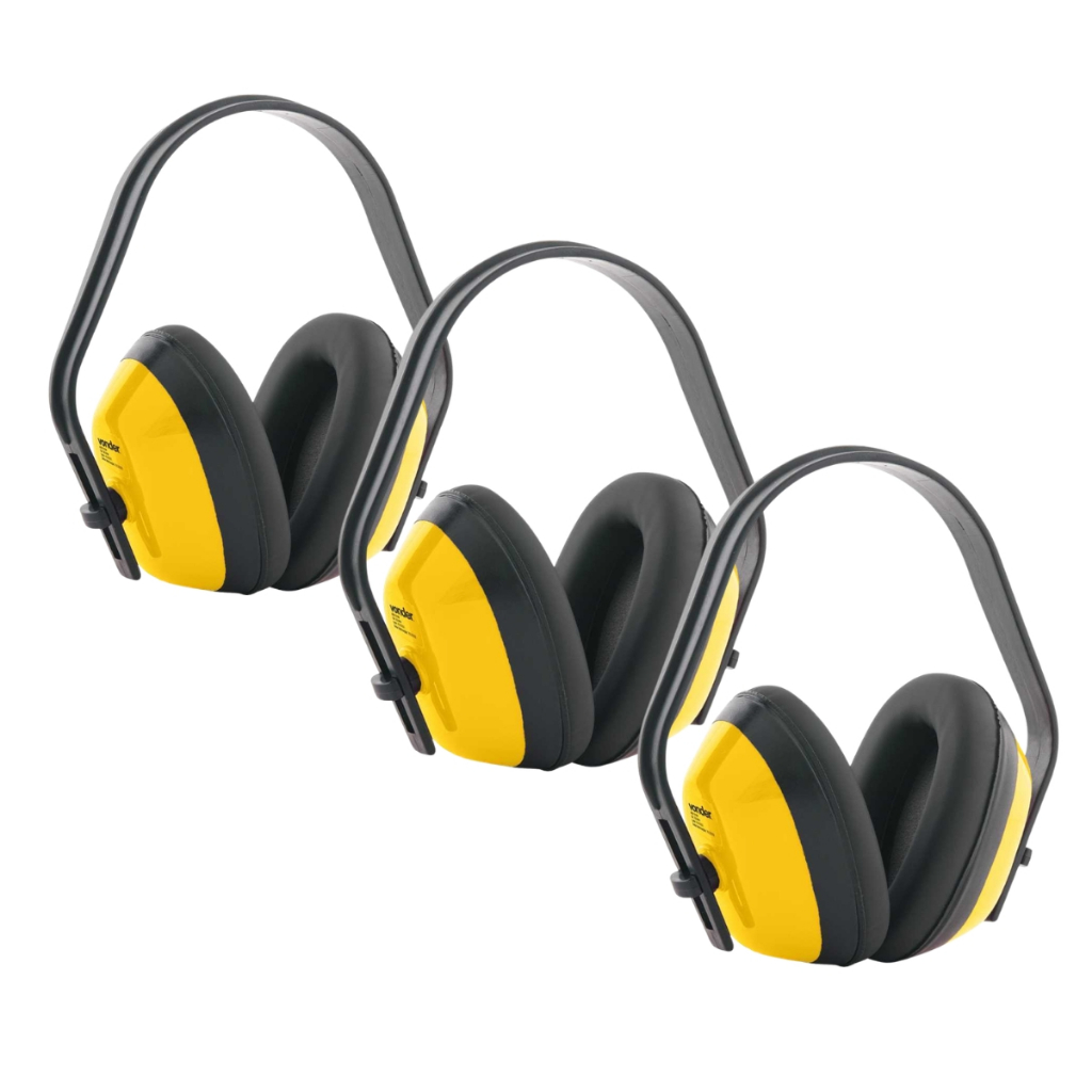 Kit com 3 Abafadores de Ruído 10 dB Tipo Concha com Haste Regulável Vonder