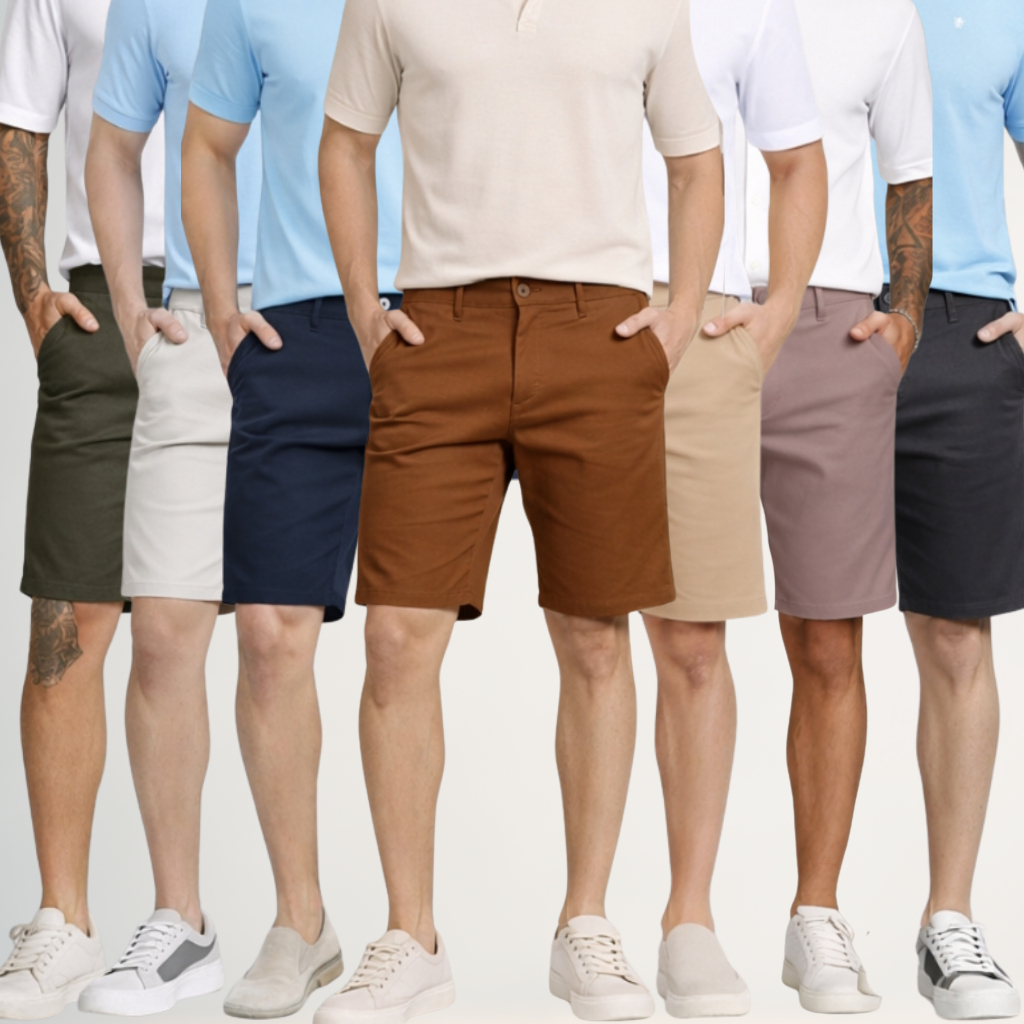 Bermuda Alfaiataria Masculina Sarja Premium com Elastano Bolso Embutido Casual Confortável Trabalho