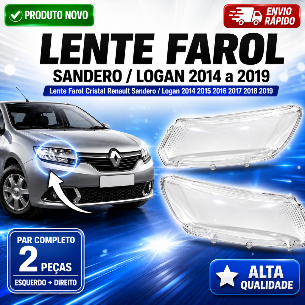 Lente Farol Sandero / Logan 2014 2015 2016 2017 2018 2019