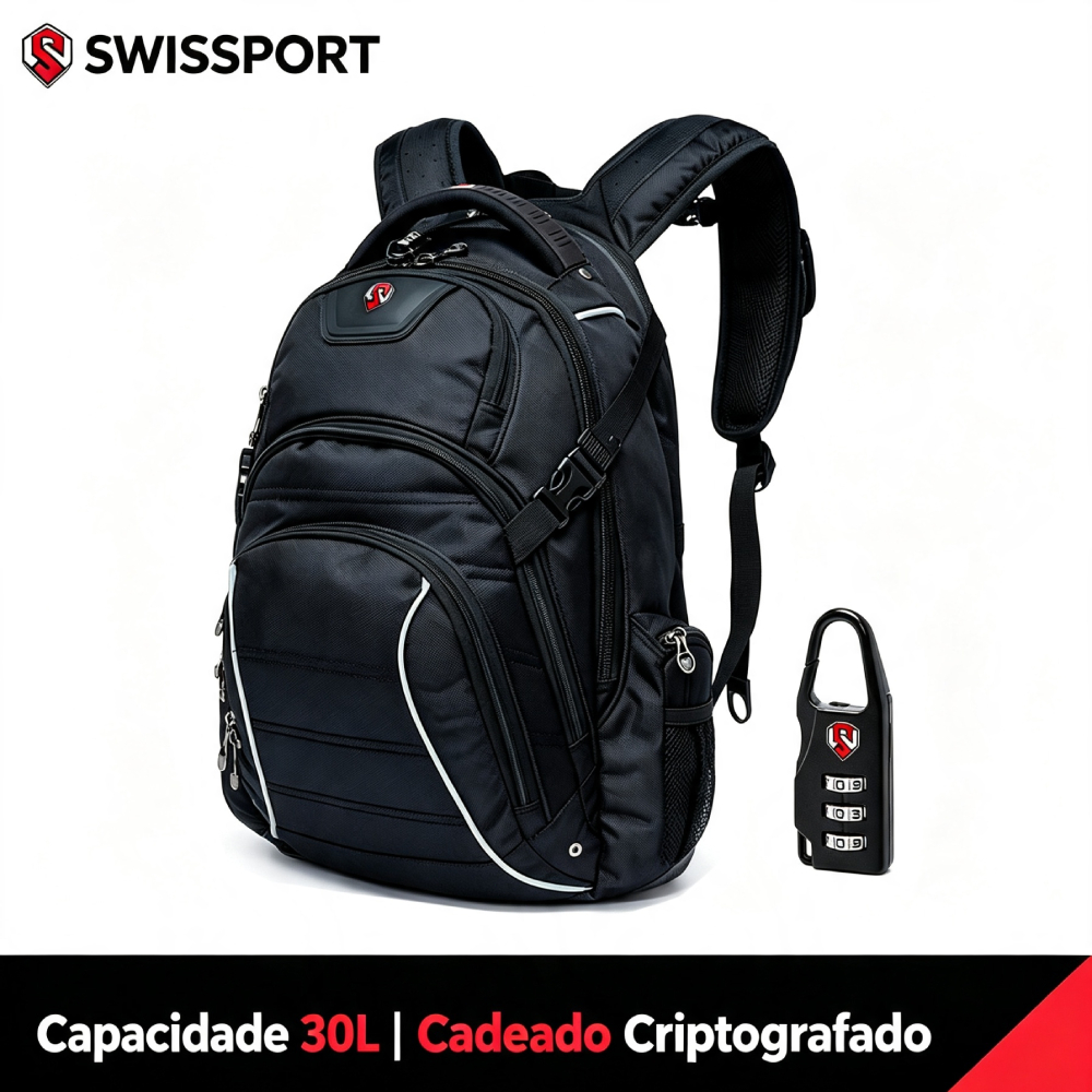Mochila Notebook Executiva Masculina Cadeado