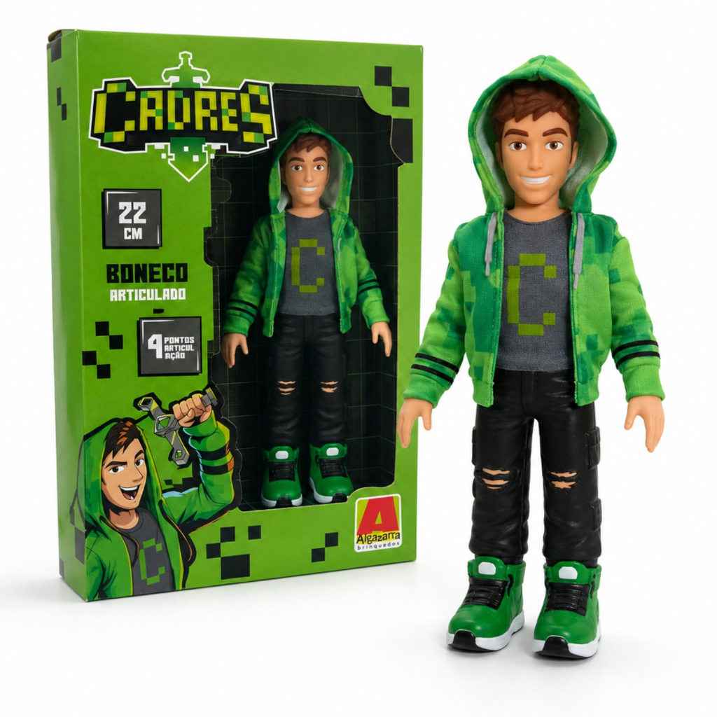 Boneco Cadres 22cm Vinil Articulado Youtuber Gamer Oficial Algazarra Figura de A