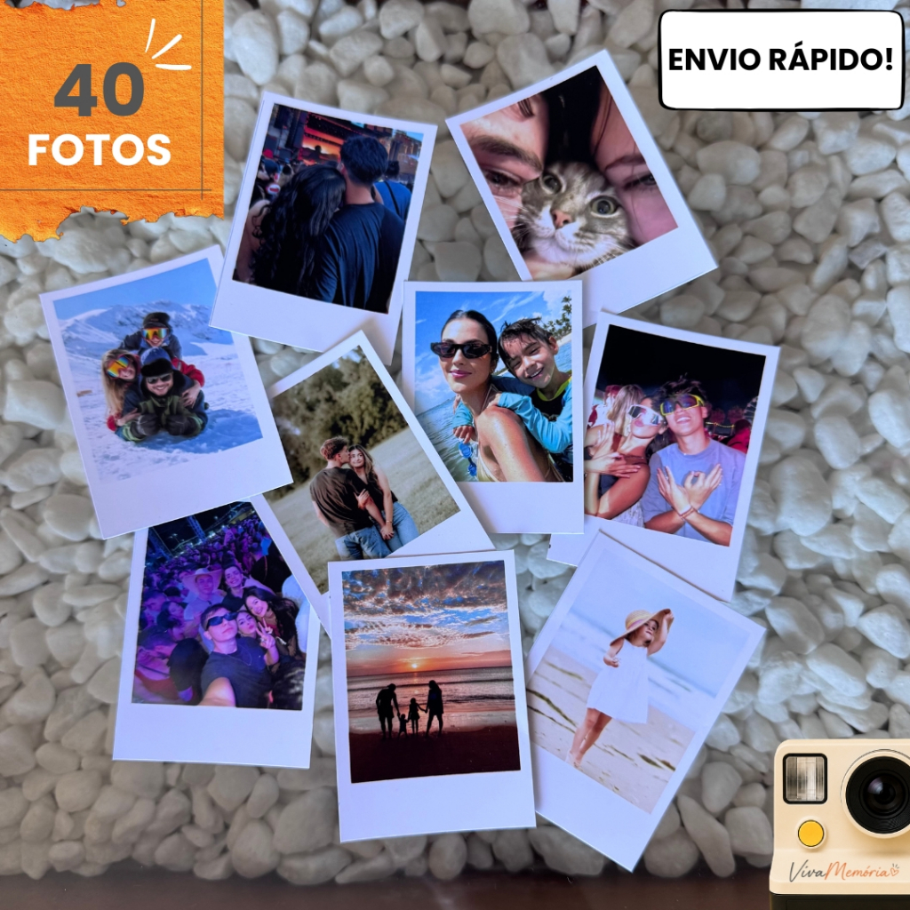 Kit 40 Fotos Mini Personalizadas Estilo Retrô | 5x7