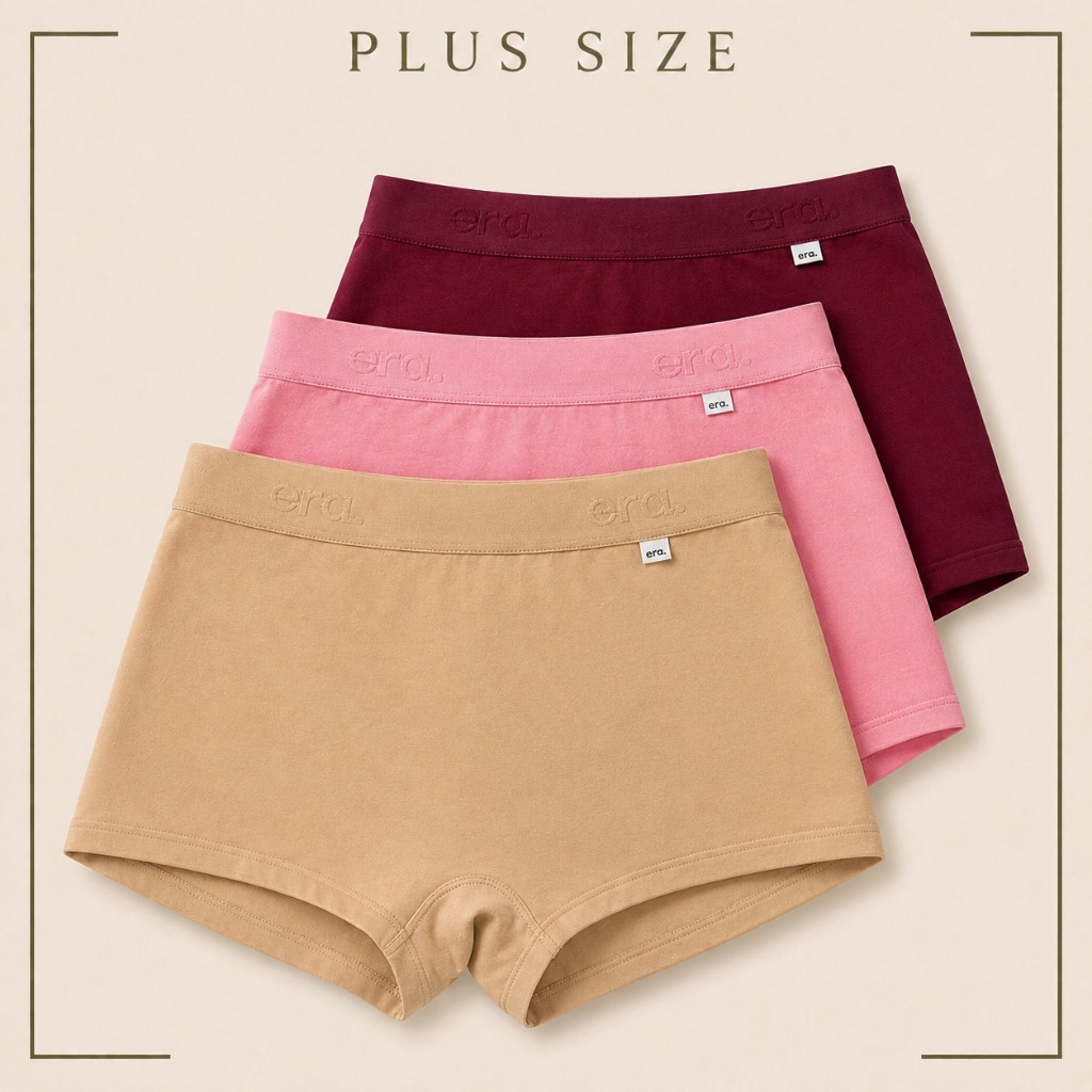 Kit 3 Cueca Feminina Plus Size Calcinha Boxer Algodão Conforto Diário