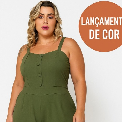 Macaquinho Plus Size Malha Duna G1 G2 G3 Super Confórtavel Soltinho Ideal Para o Dia a Dia
