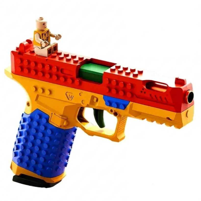 Bloco De Montar Pistola De Brinquedo Infantil Com Ejeção