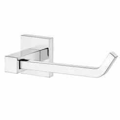 Papeleira para Banheiro Porta Papel Higiênico Super Luxo Latão Cromado Modelo Quadritt