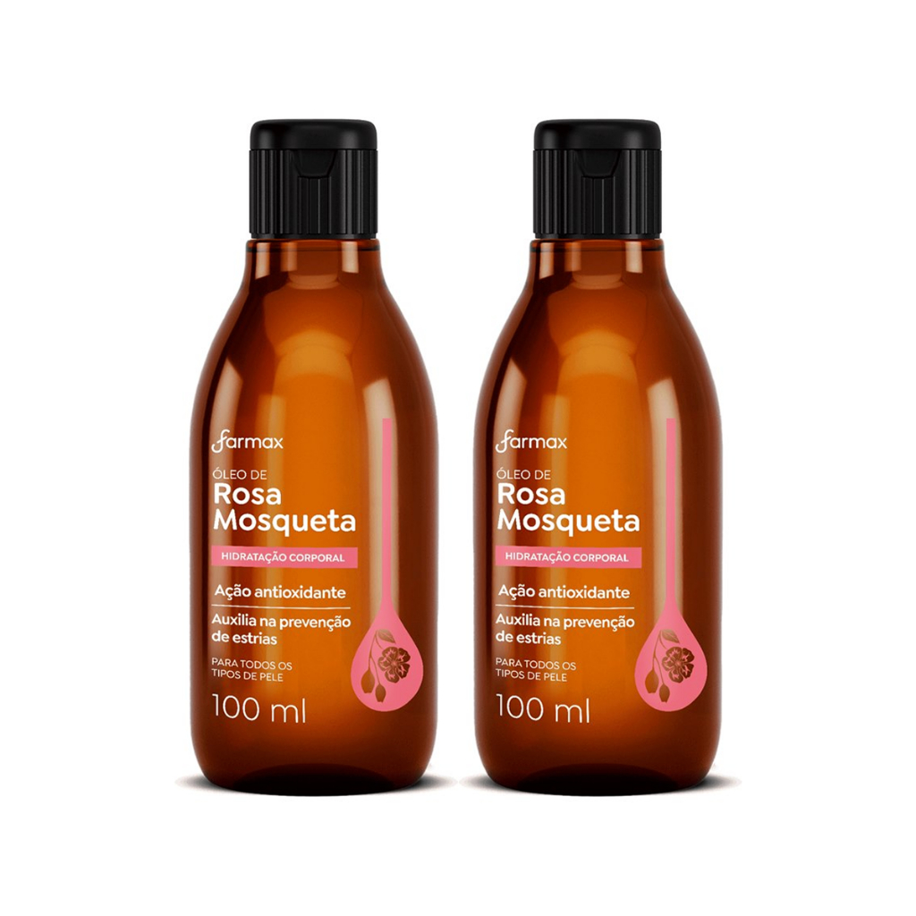 Kit 2un Óleo Corporal Rosa Mosqueta Farmax 100ml