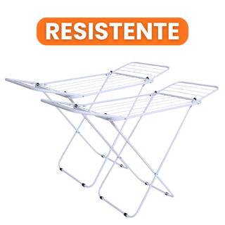 Varal De Chão Com Abas Dobrável Branco Retrátil Não Enferruja Super Resistente