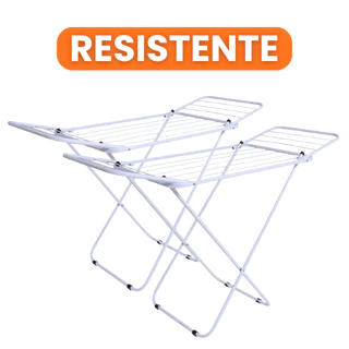 Varal De Chão Com Abas Dobrável Branco Retrátil Não Enferruja Super Resistente