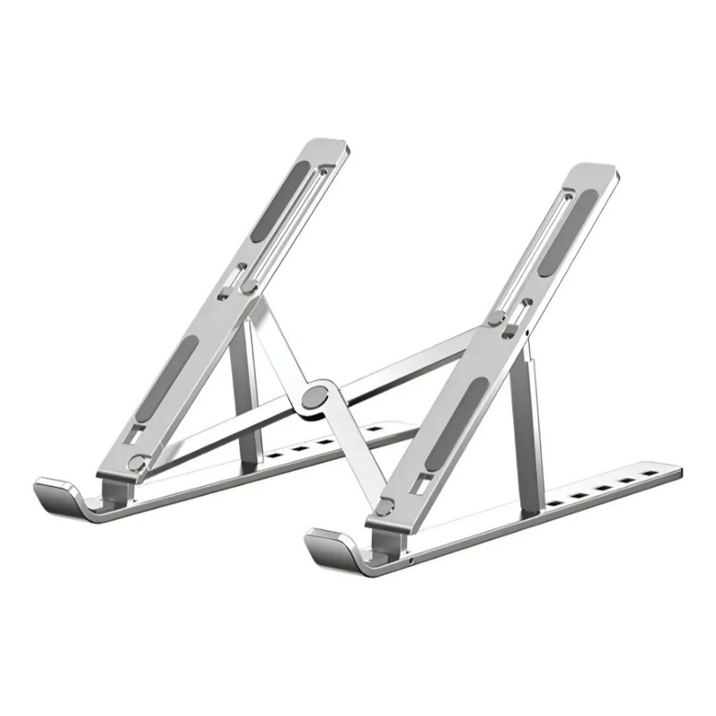 Suporte Para Notebook Alumínio Dobrável Ergonômico Ajustável 6 Níveis Portátil Antiderrapante 14 a 17 Polegadas