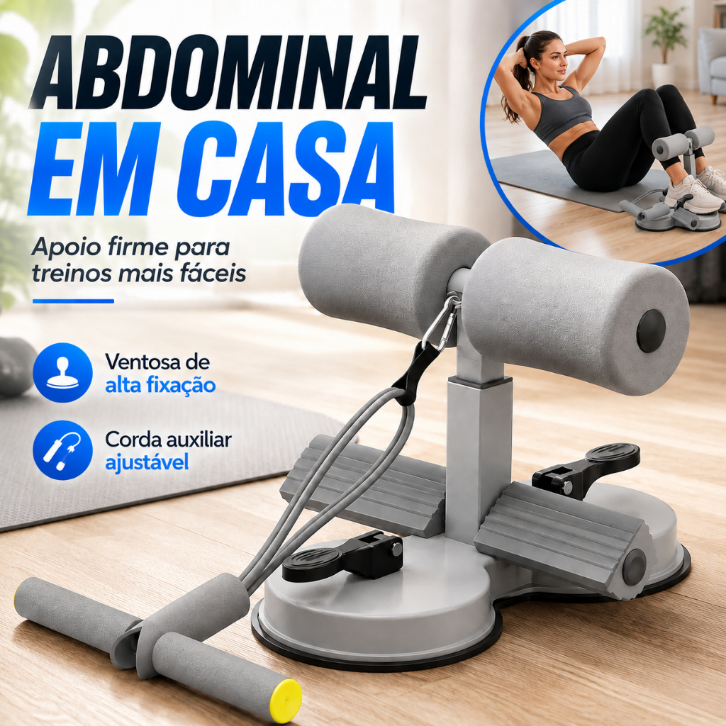 Equipamento auxiliar de abdominais fitness unissex ventosa muscular abdominal dispositivo de pé fixo -V2