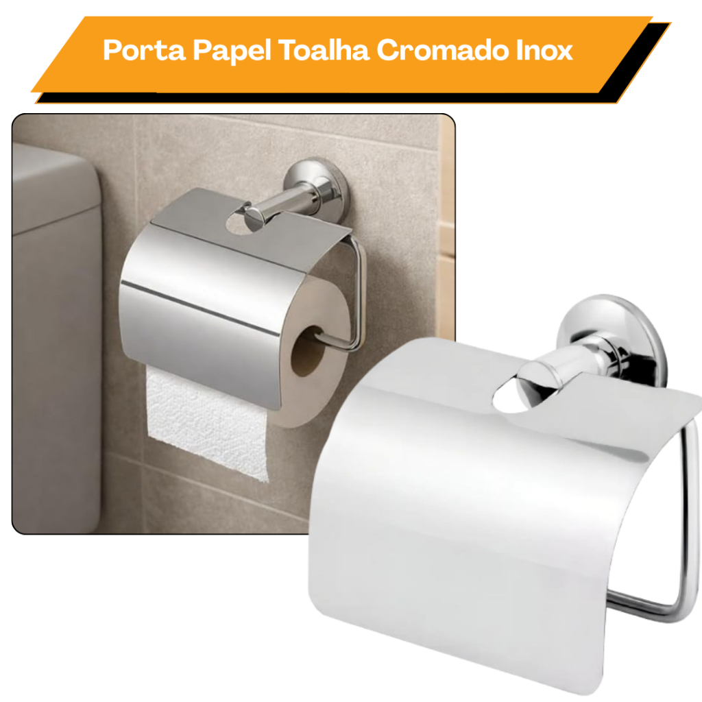 Papeleira Com Tampa Inox Porta papel Higiênico.Frete gratis