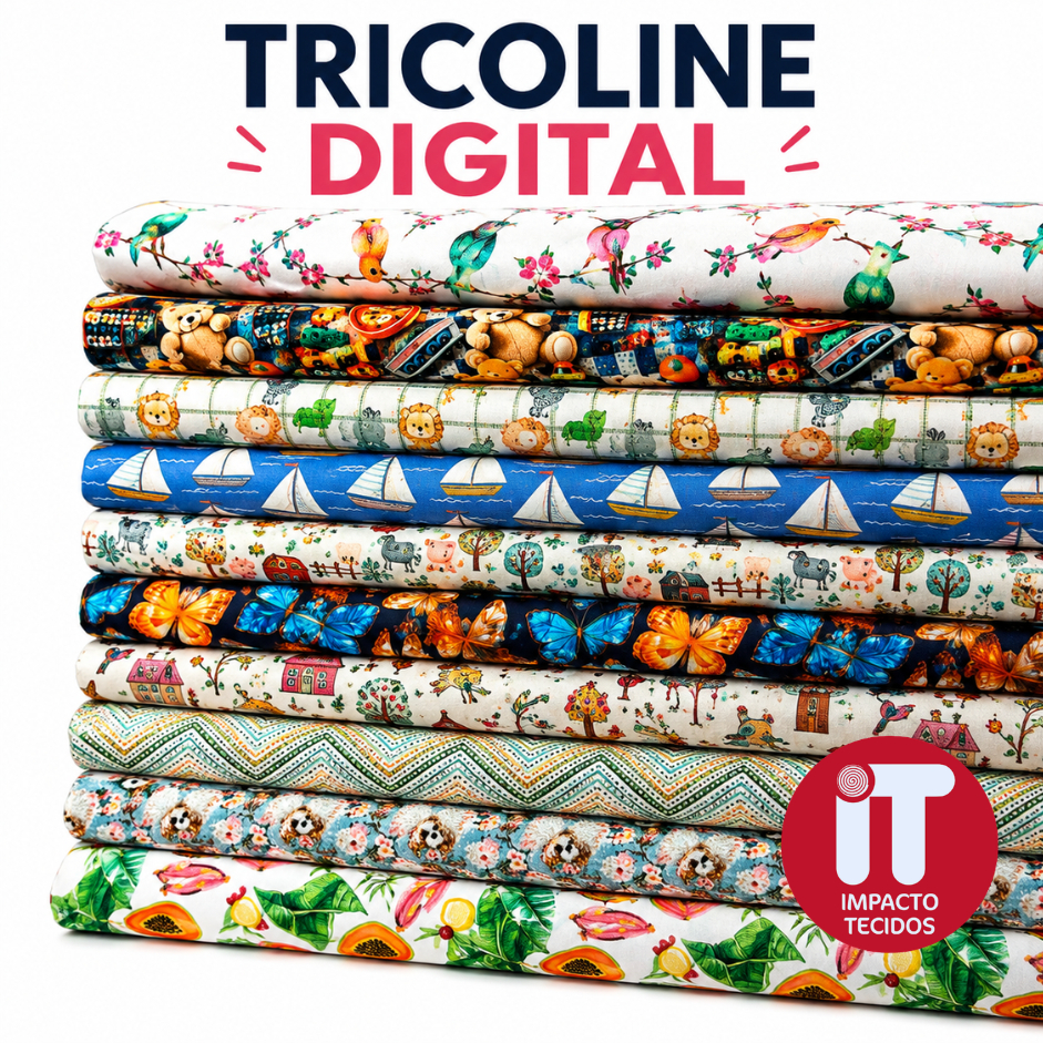Tecido Tricoline Digital Estampado 100% Algodão 50cm x 1,50m Para Patchwork Costura Decoração Artesanato Est 1 a Est 50