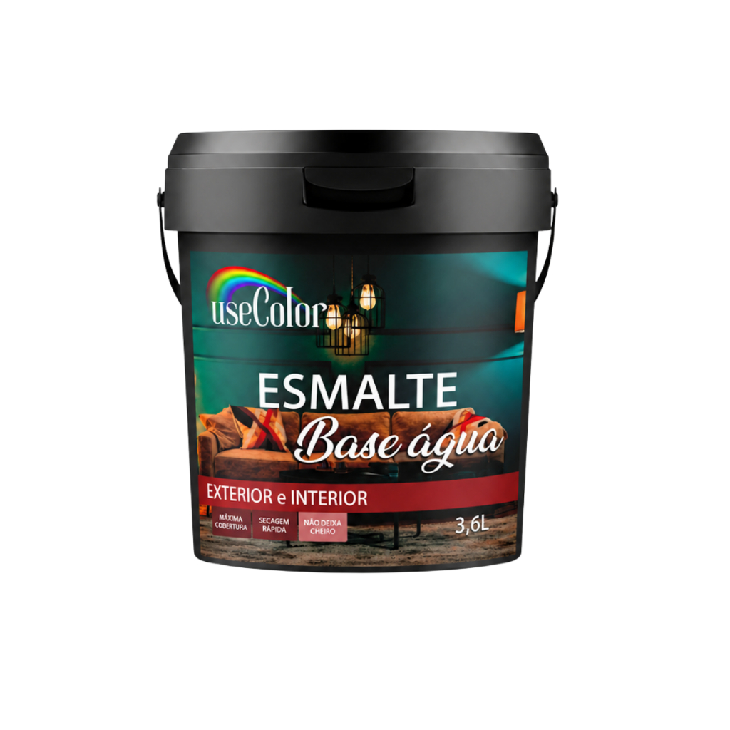 Tinta Esmalte 3,6L Base Água Boa Cobertura Metais e Madeiras
