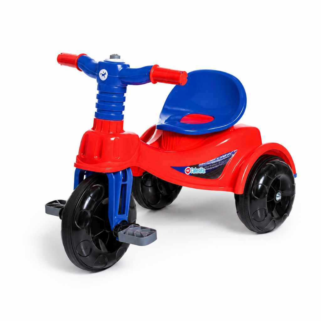 Triciclo Infantil Carrinho De Passeio Motoca com Pedal Cestinha P/ Brinquedos Buzina Calesita — imagem 2 de 2