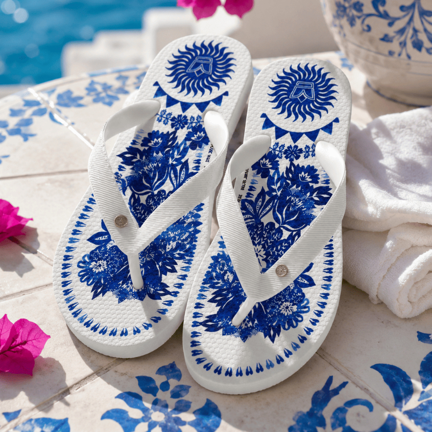 Chinelo Feminino Azul com Estampa Exclusiva Leve Macio e Estiloso