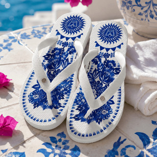 Chinelo Feminino Azul com Estampa Exclusiva Leve Macio e Estiloso